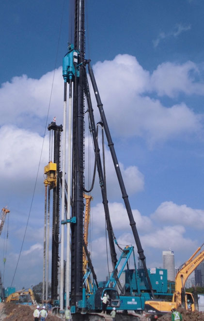 中国好机械！yp街机智能双轴钻机新加坡施工获赞