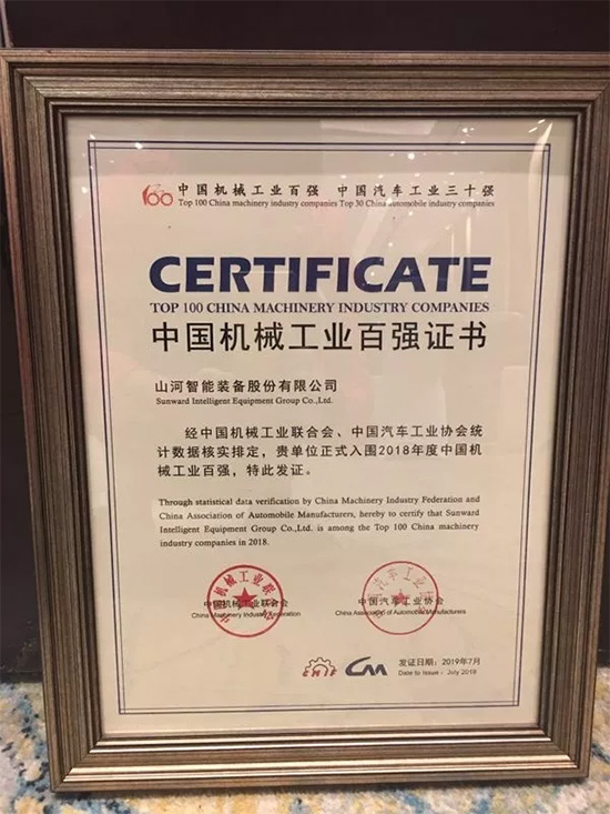 2018年中国机械工业百强宣布，，，，，，，yp街机智能排名两年跃升40位
