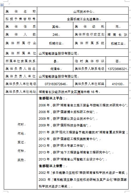 关于拟推荐天下机械工业先进整体的公示