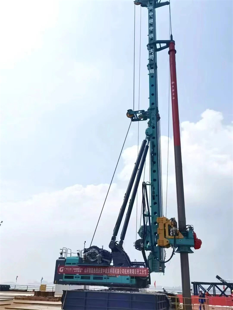 再战天下级工程！yp街机智能超等旋挖钻机SWDM800H助建杭州湾跨海铁路桥项目