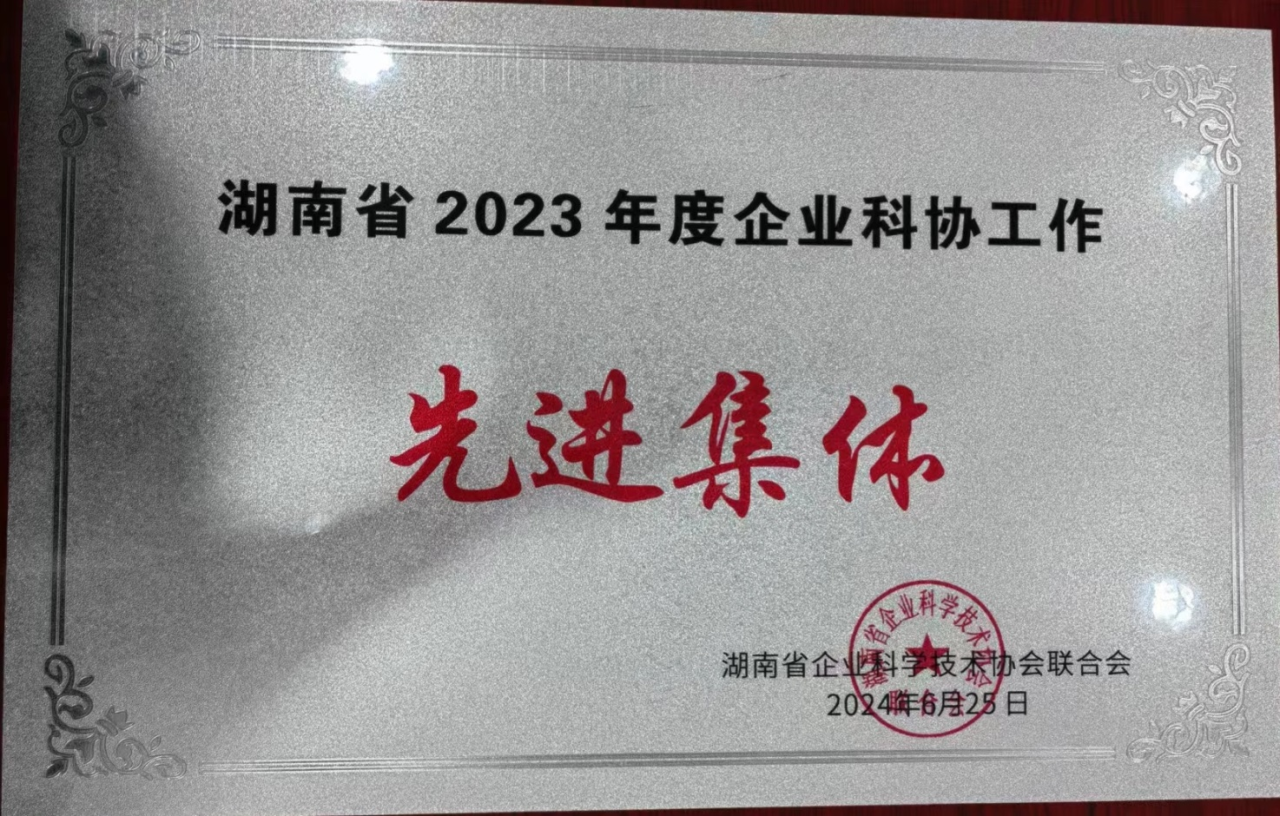 yp街机智能科协荣获湖南省2023年度“企业科协事情先进整体”
